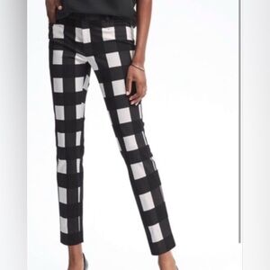 Banana Republic Checkered Black and White Women's Pants